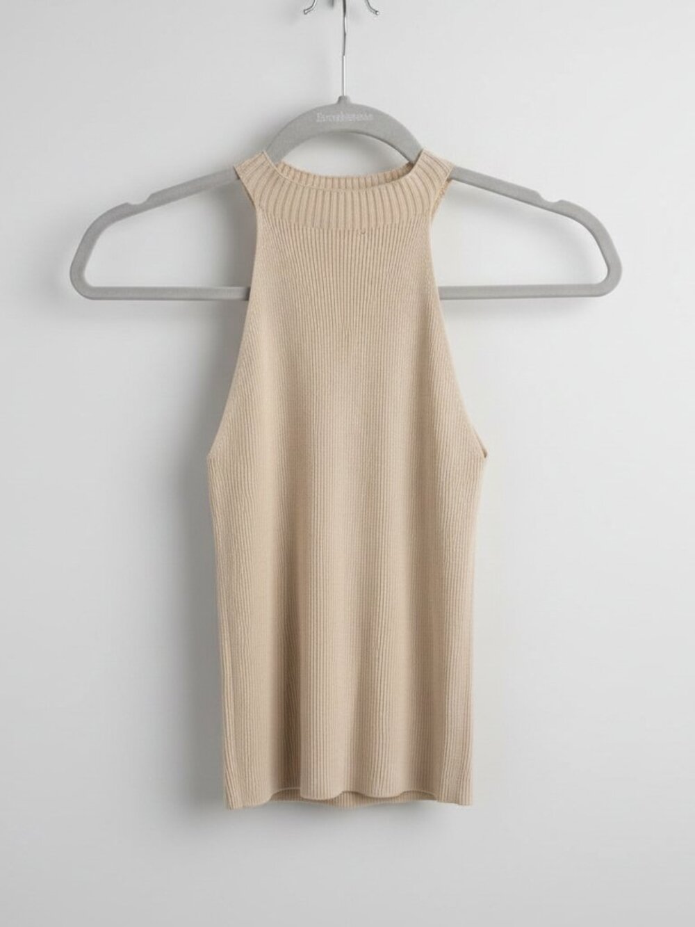 Kontatto Beige Ribbed Sleeveless Knit Top Size Small